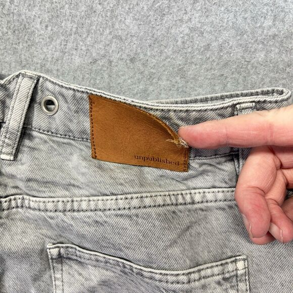 Unpublished Anthropologie Noemi Jeans Women’s 30 Gray Baggy Wide Leg Denim - Picture 14 of 15